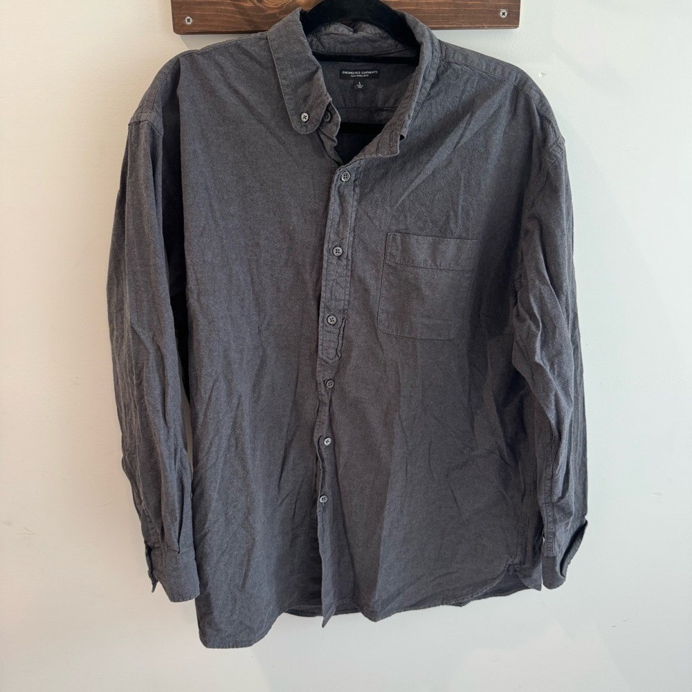 Engineered Garments X J Crew Limited Edition Relaxed Oxford Shirt Charcoal Grey